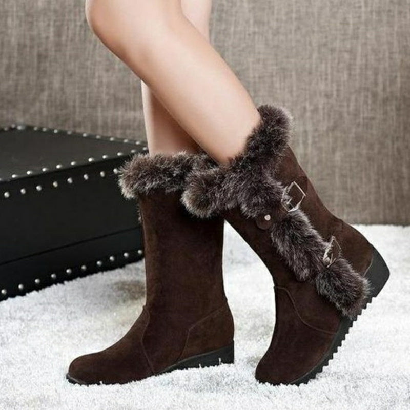 Waterproof Winter Fur Mid-Calf Snow Boots