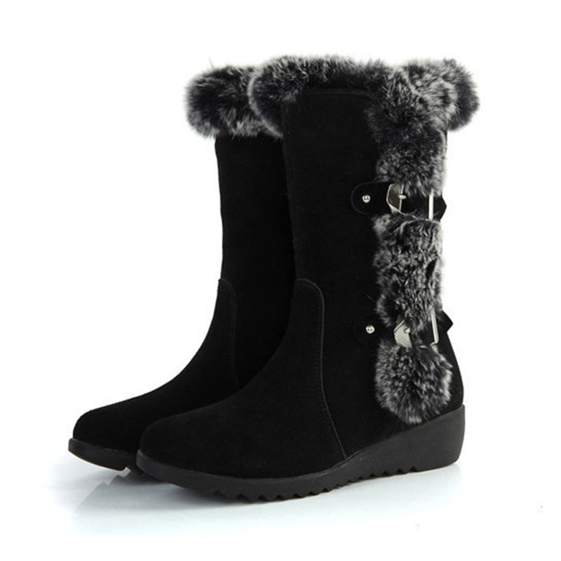 Waterproof Winter Fur Mid-Calf Snow Boots