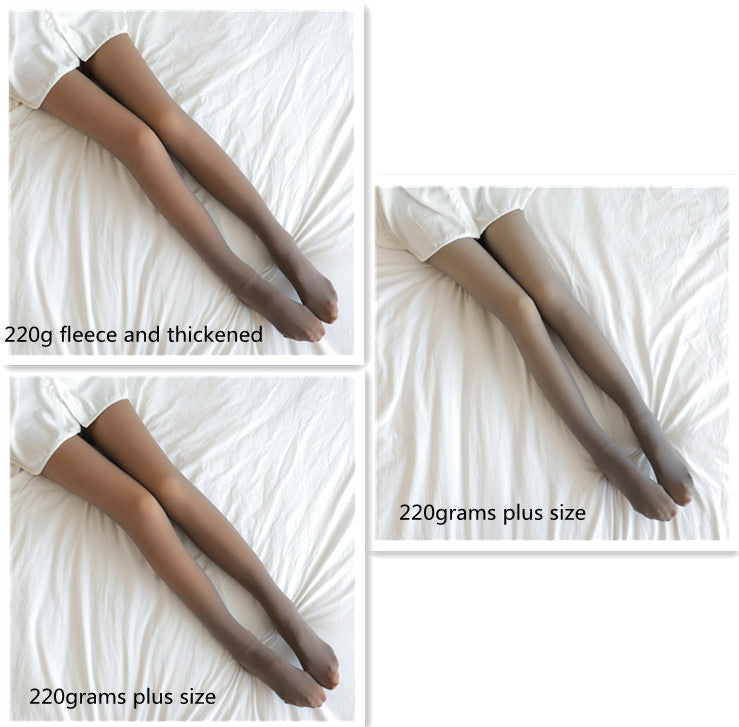 Fake Translucent Plus Size Leggings Fleece Lined Tights Fall And Winter Warm Fleece Pantyhose Women Fleece Lined Pantyhose Thermal Winter Tights