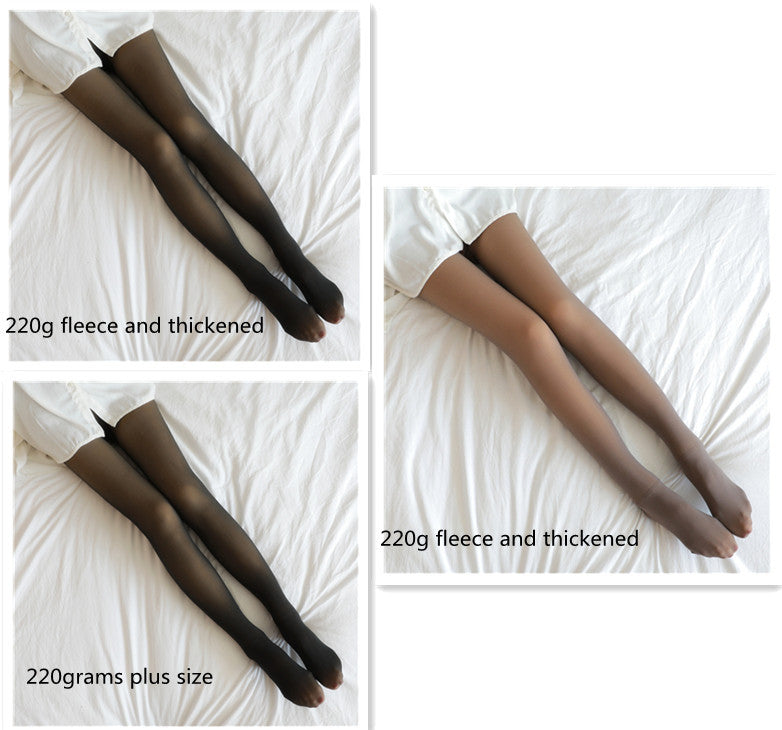 Fake Translucent Plus Size Leggings Fleece Lined Tights Fall And Winter Warm Fleece Pantyhose Women Fleece Lined Pantyhose Thermal Winter Tights