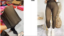 One-line True See-through Leggings Fleece-lined Warm Women's Outer Wear Pantyhose