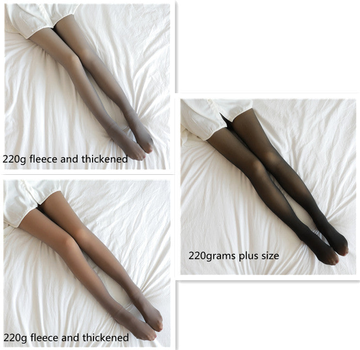 Fake Translucent Plus Size Leggings Fleece Lined Tights Fall And Winter Warm Fleece Pantyhose Women Fleece Lined Pantyhose Thermal Winter Tights