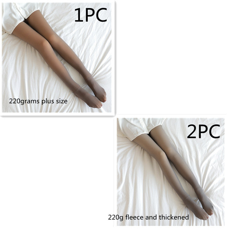 Fake Translucent Plus Size Leggings Fleece Lined Tights Fall And Winter Warm Fleece Pantyhose Women Fleece Lined Pantyhose Thermal Winter Tights