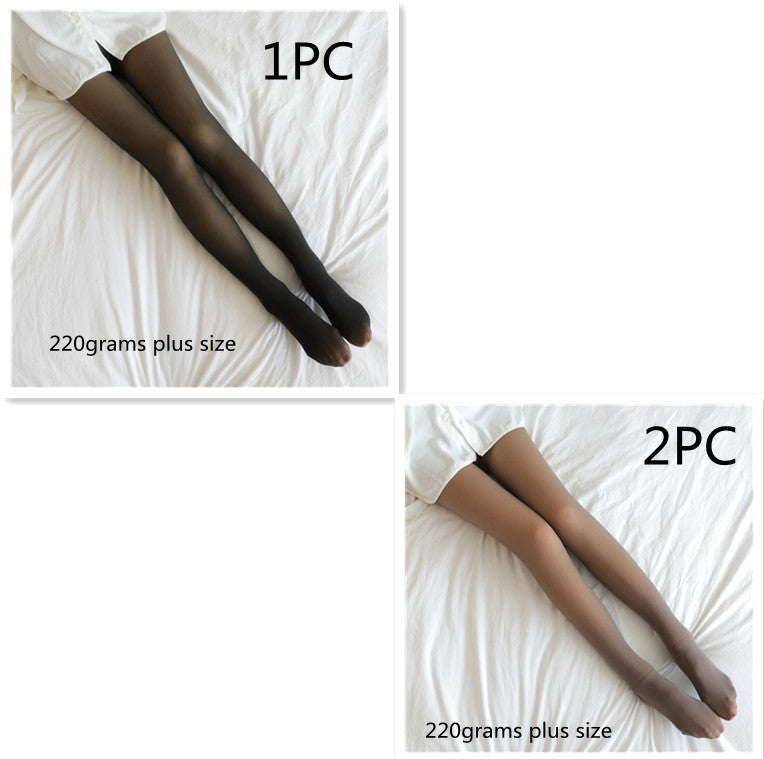 Fake Translucent Plus Size Leggings Fleece Lined Tights Fall And Winter Warm Fleece Pantyhose Women Fleece Lined Pantyhose Thermal Winter Tights