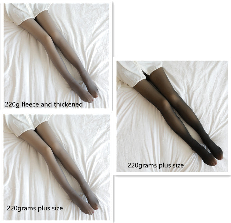 Fake Translucent Plus Size Leggings Fleece Lined Tights Fall And Winter Warm Fleece Pantyhose Women Fleece Lined Pantyhose Thermal Winter Tights