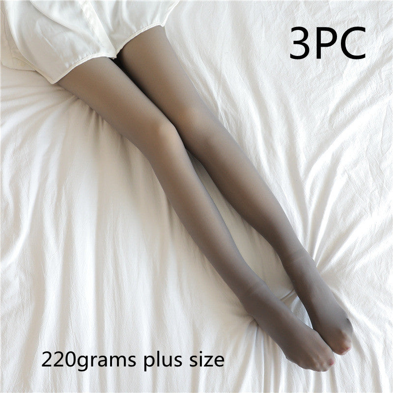 Fake Translucent Plus Size Leggings Fleece Lined Tights Fall And Winter Warm Fleece Pantyhose Women Fleece Lined Pantyhose Thermal Winter Tights