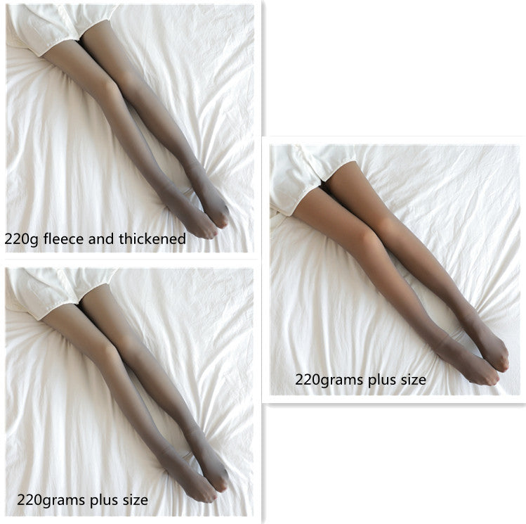 Fake Translucent Plus Size Leggings Fleece Lined Tights Fall And Winter Warm Fleece Pantyhose Women Fleece Lined Pantyhose Thermal Winter Tights