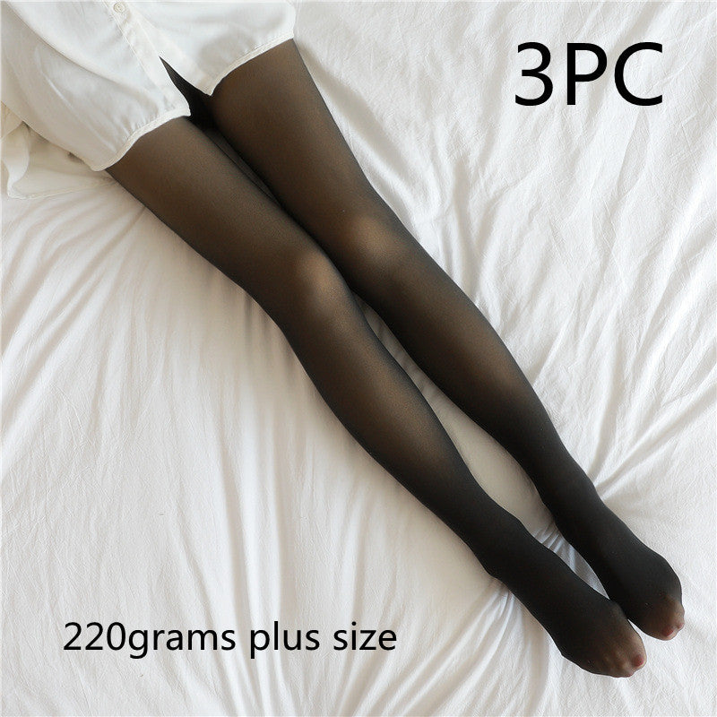 Fake Translucent Plus Size Leggings Fleece Lined Tights Fall And Winter Warm Fleece Pantyhose Women Fleece Lined Pantyhose Thermal Winter Tights