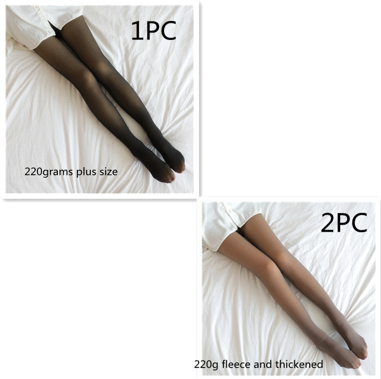 Fake Translucent Plus Size Leggings Fleece Lined Tights Fall And Winter Warm Fleece Pantyhose Women Fleece Lined Pantyhose Thermal Winter Tights