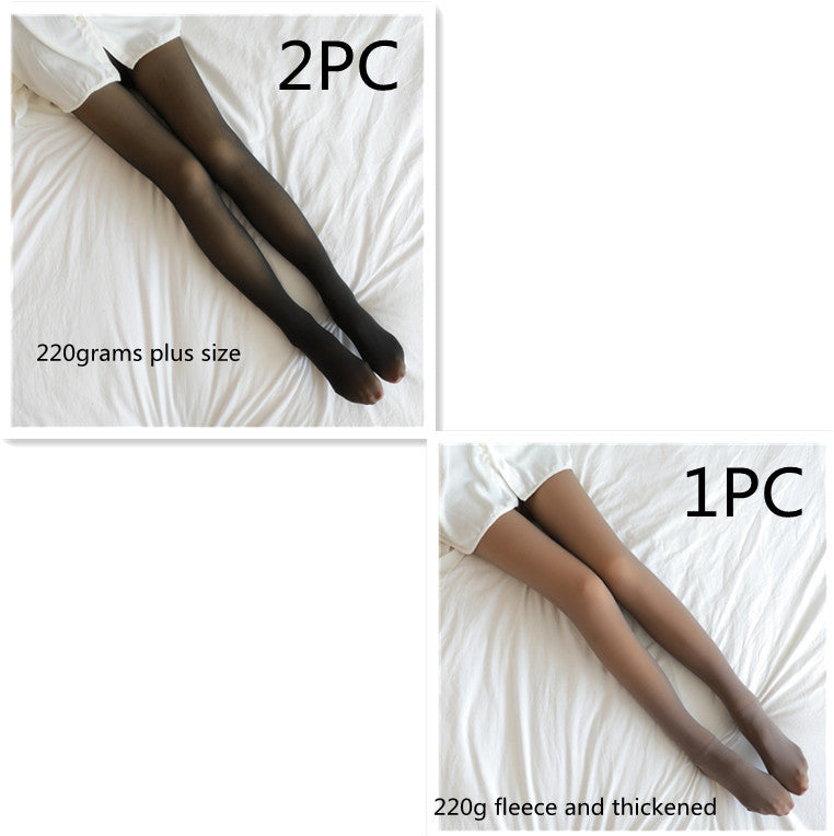 Fake Translucent Plus Size Leggings Fleece Lined Tights Fall And Winter Warm Fleece Pantyhose Women Fleece Lined Pantyhose Thermal Winter Tights