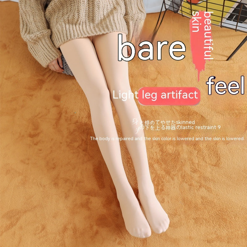Best Flesh Color Pantyhose Women Fleece-lined Thick Leggings