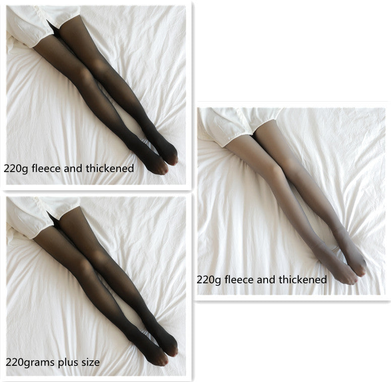 Fake Translucent Plus Size Leggings Fleece Lined Tights Fall And Winter Warm Fleece Pantyhose Women Fleece Lined Pantyhose Thermal Winter Tights