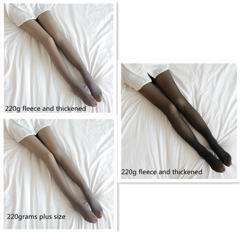 Fake Translucent Plus Size Leggings Fleece Lined Tights Fall And Winter Warm Fleece Pantyhose Women Fleece Lined Pantyhose Thermal Winter Tights