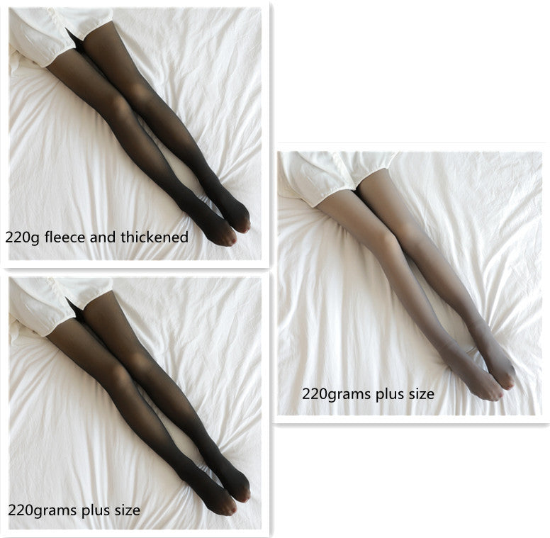 Fake Translucent Plus Size Leggings Fleece Lined Tights Fall And Winter Warm Fleece Pantyhose Women Fleece Lined Pantyhose Thermal Winter Tights