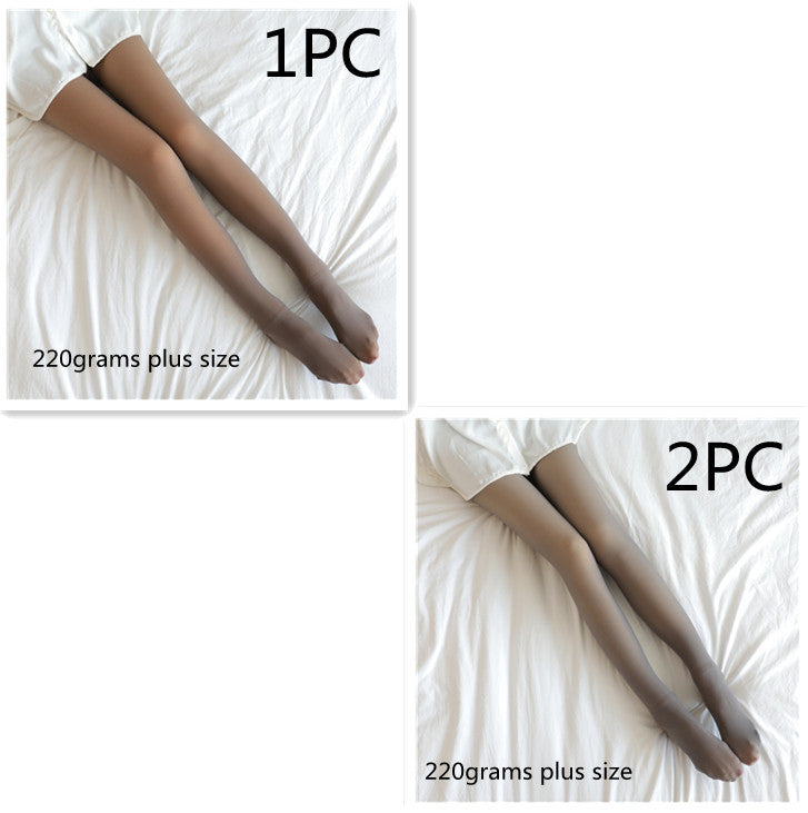 Fake Translucent Plus Size Leggings Fleece Lined Tights Fall And Winter Warm Fleece Pantyhose Women Fleece Lined Pantyhose Thermal Winter Tights
