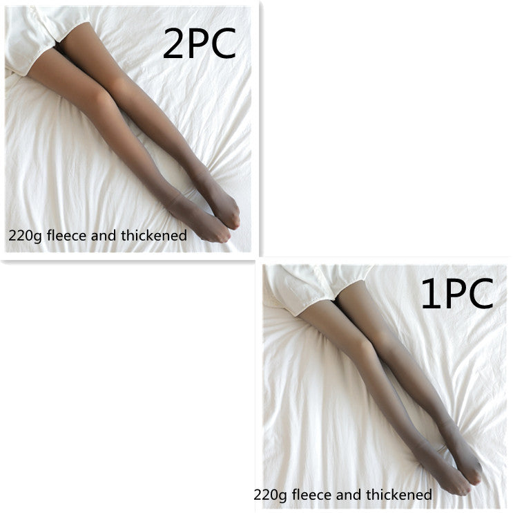 Fake Translucent Plus Size Leggings Fleece Lined Tights Fall And Winter Warm Fleece Pantyhose Women Fleece Lined Pantyhose Thermal Winter Tights