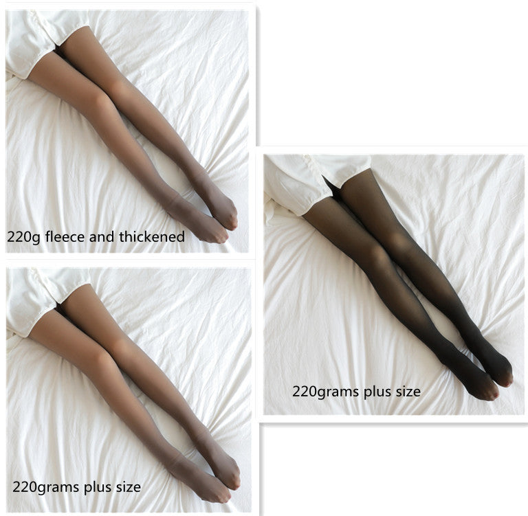 Fake Translucent Plus Size Leggings Fleece Lined Tights Fall And Winter Warm Fleece Pantyhose Women Fleece Lined Pantyhose Thermal Winter Tights
